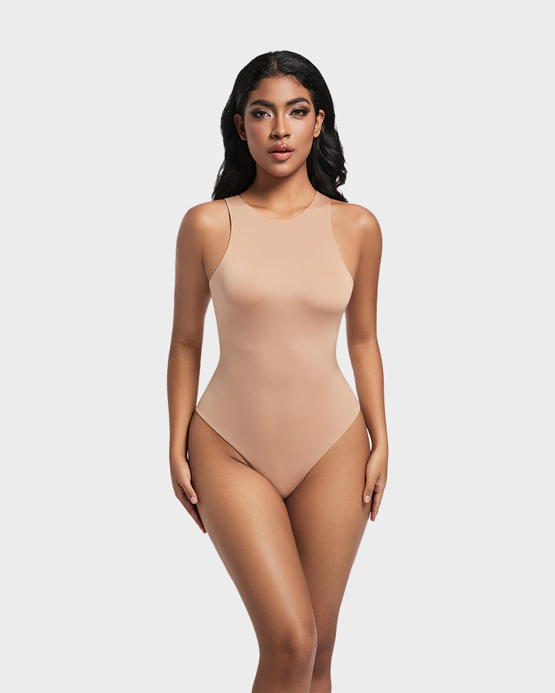 Seamless Sculpt Sleeveless Halter Neck Thong Bodysuit