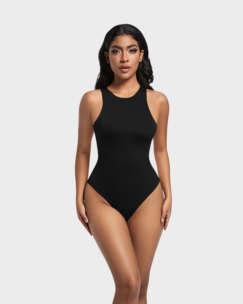 Seamless Sculpt Sleeveless Halter Neck Thong Bodysuit